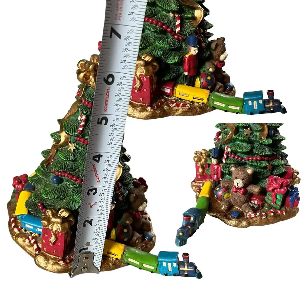 Pier 1 Solid Christmas Tree Flying Train Tree Figurine